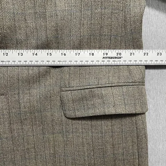 Lauren Ralph‎ Lauren Herringbone Blazer Jacket 42R Brown Sport Coat Suit Preppy